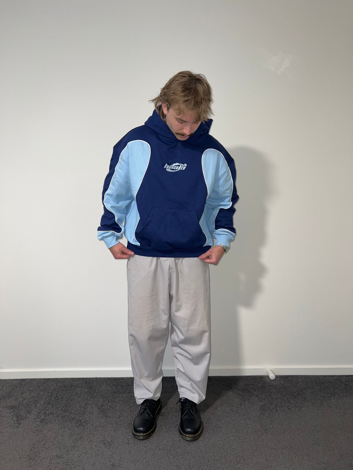 'Bliss' Hoodie in Dark Navy / Sky Blue
