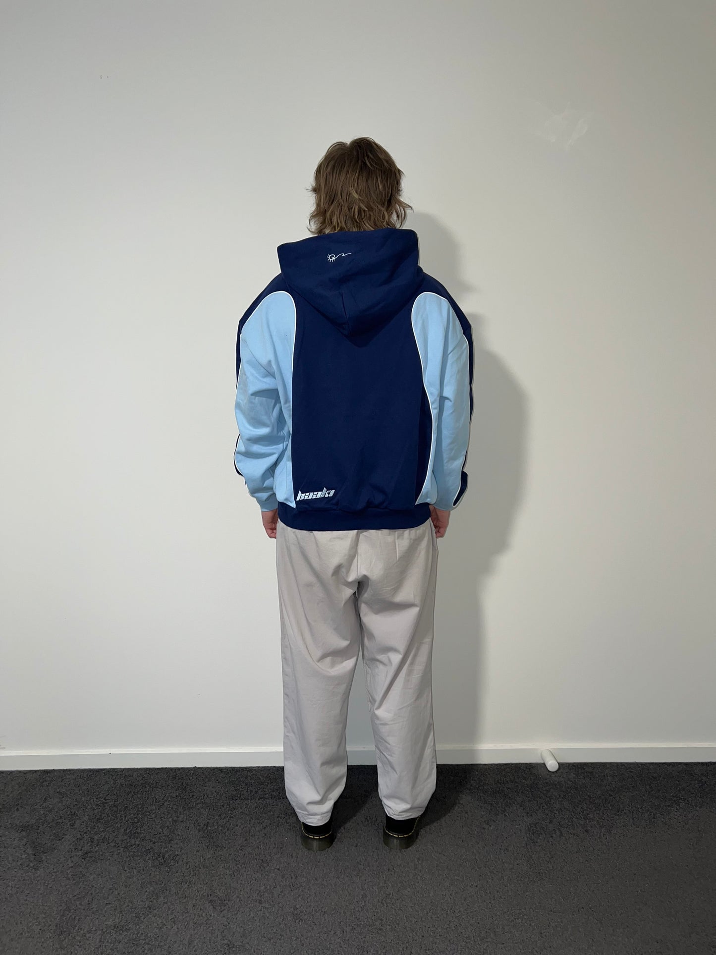 'Bliss' Hoodie in Dark Navy / Sky Blue