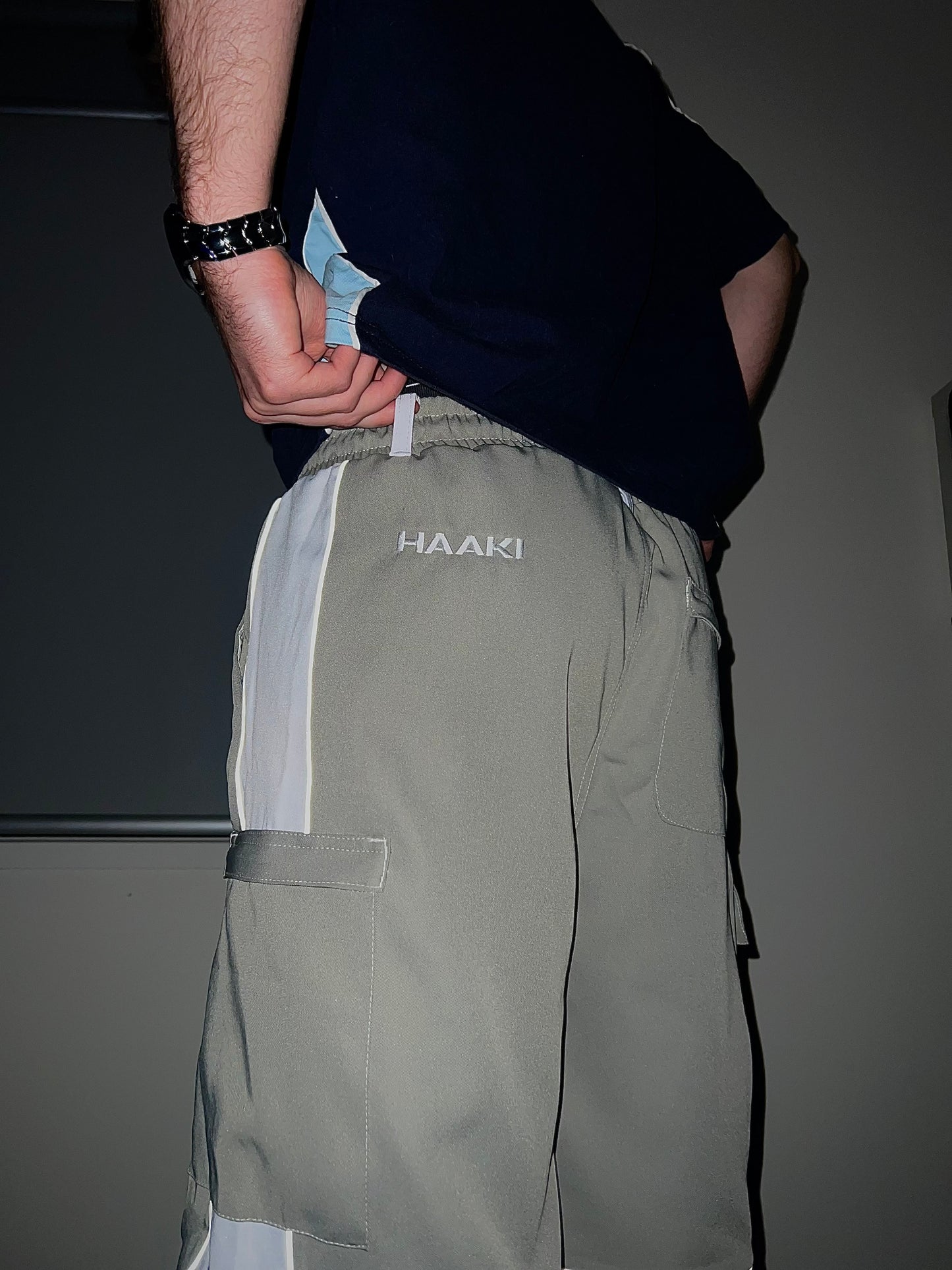 Nylon Cargo Shorts Reflective Piping