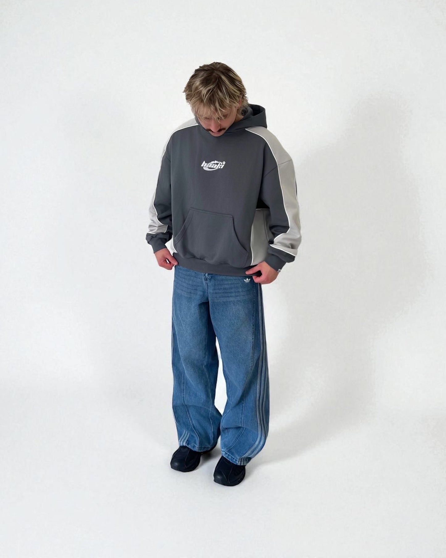 'Bliss v2' Hoodie in Dark Grey / Light Grey