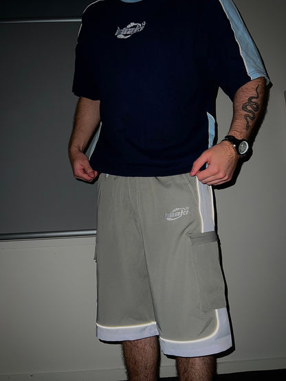 Nylon Cargo Shorts Reflective Piping