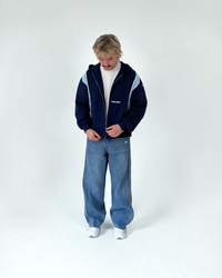 Solace Zip Hoodie - Navy / Sky Blue