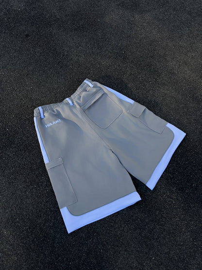 Nylon Cargo Shorts Reflective Piping