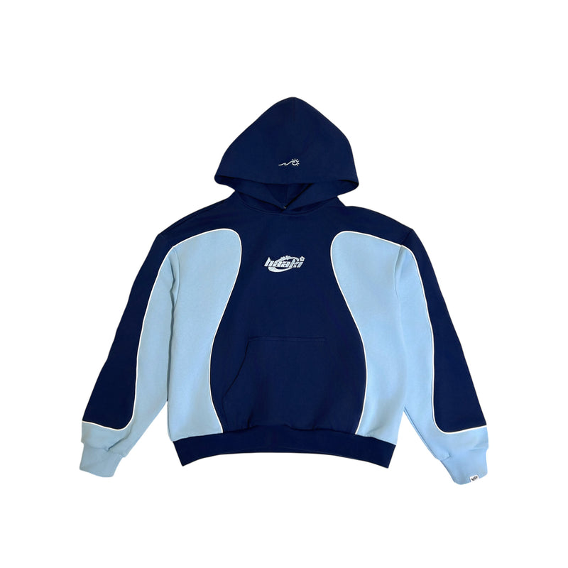 'Bliss' Hoodie in Dark Navy / Sky Blue