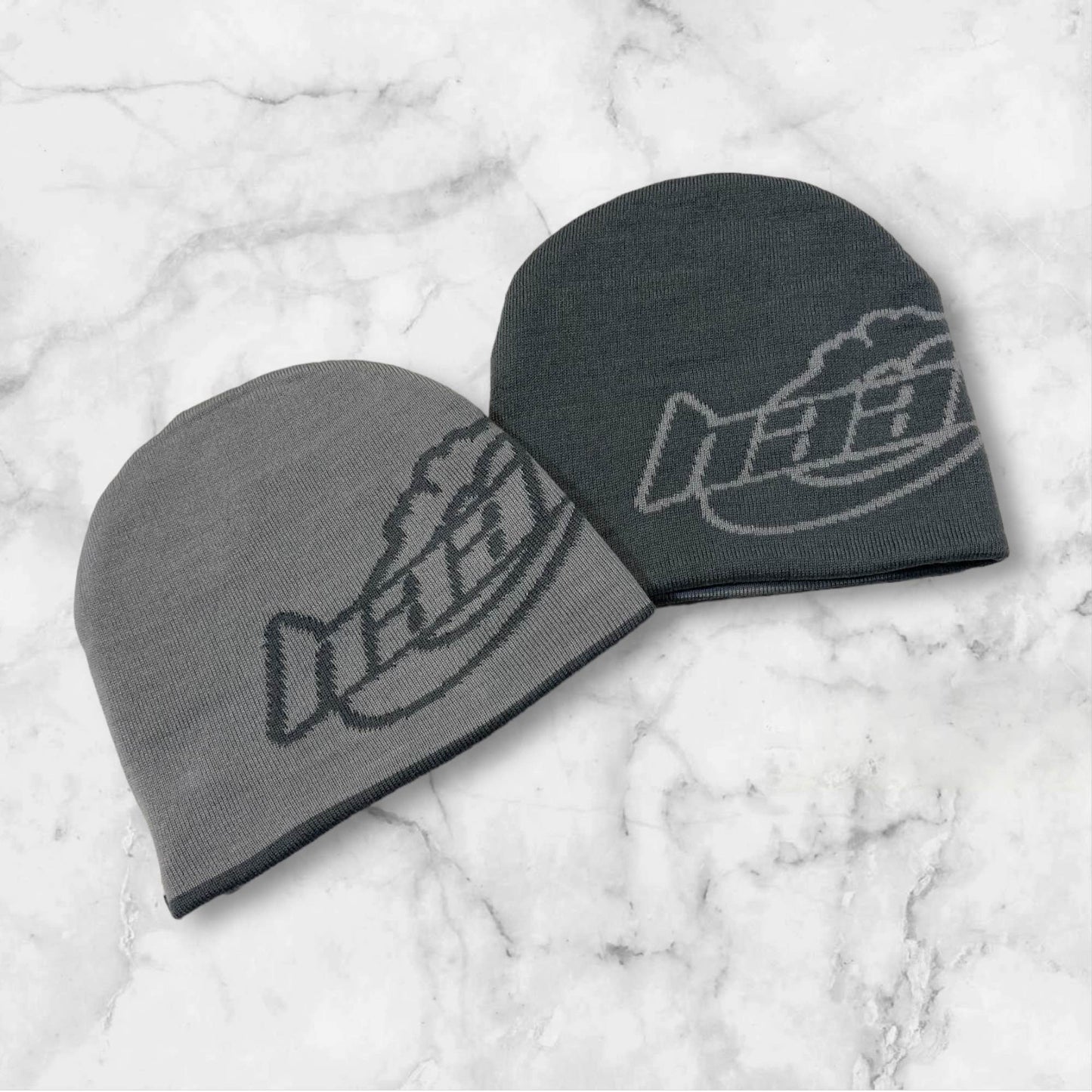 Reversible Beanie in Dark Grey / Light Grey