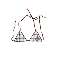 Mocha Flower Bikini Top