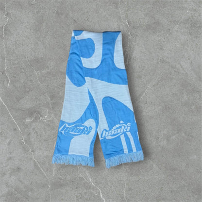 'Ripple' Scarf in Sky Blue / White