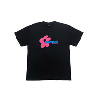Black Heavy Boxy Fit Flower TEE