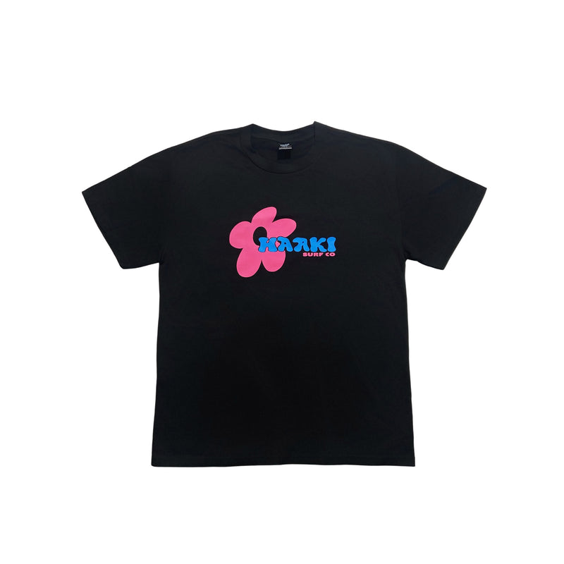 Black Heavy Boxy Fit Flower TEE