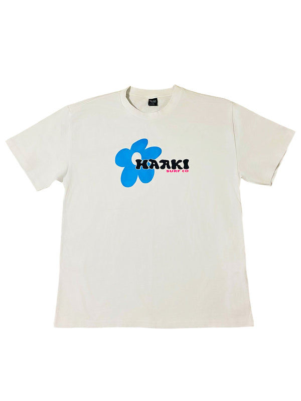 White Heavy Boxy Fit Flower TEE