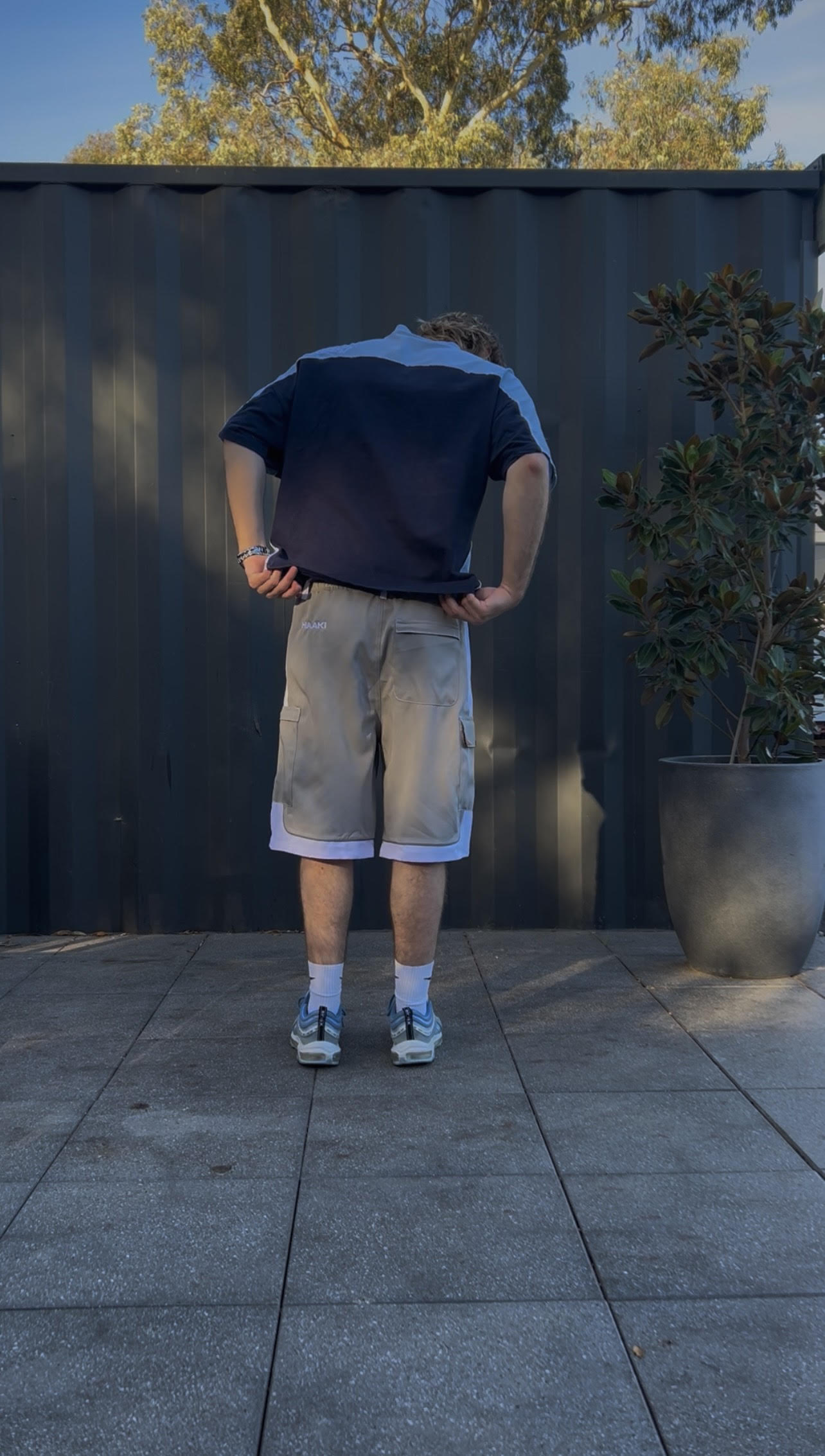 Nylon Cargo Shorts Reflective Piping