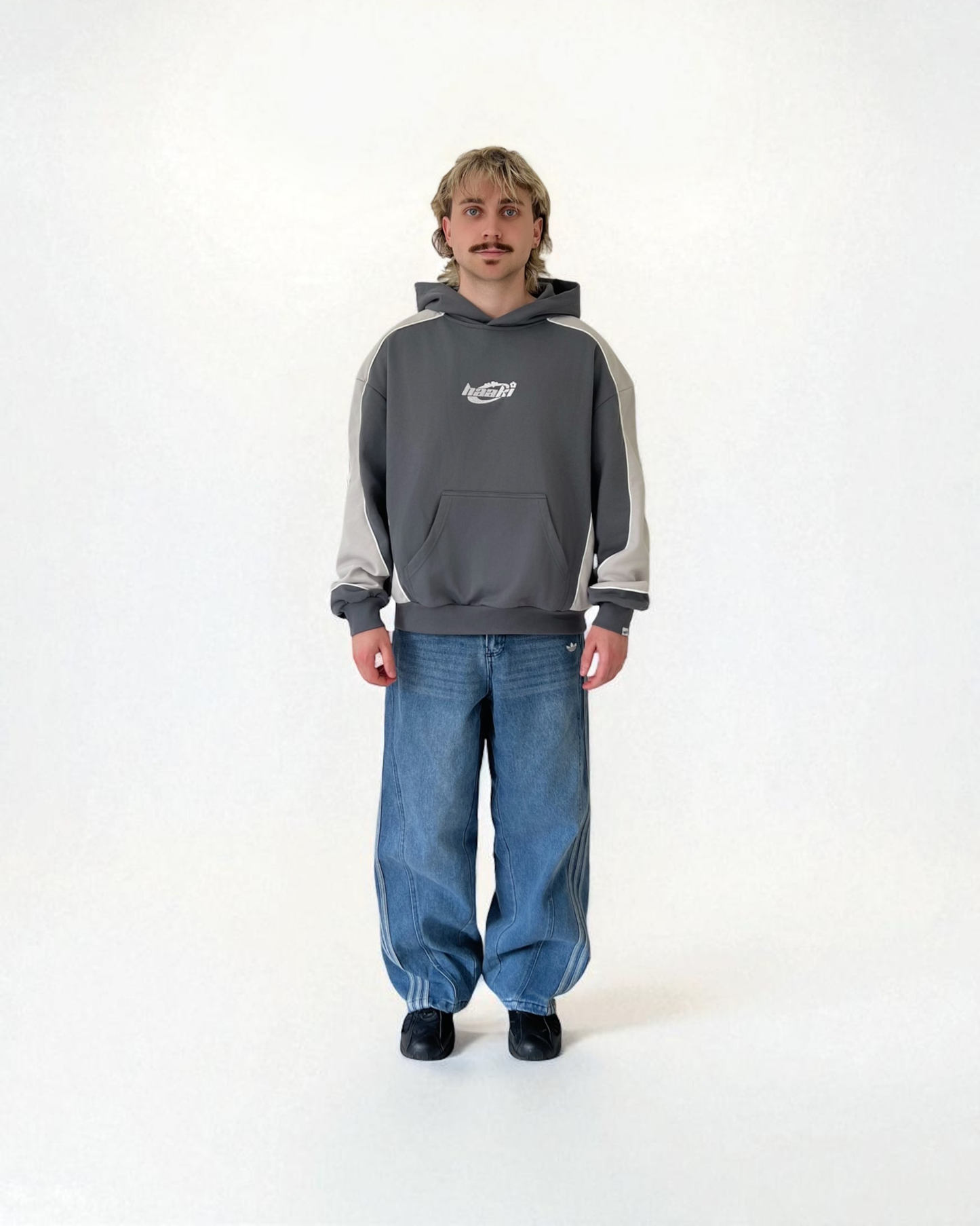 'Bliss v2' Hoodie in Dark Grey / Light Grey