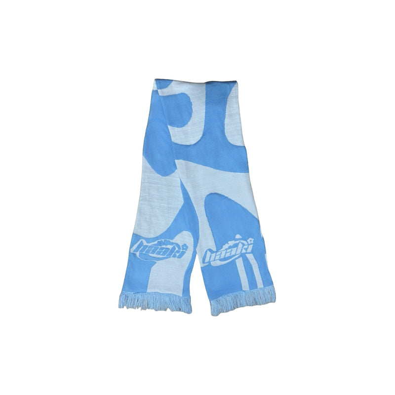 'Ripple' Scarf in Sky Blue / White