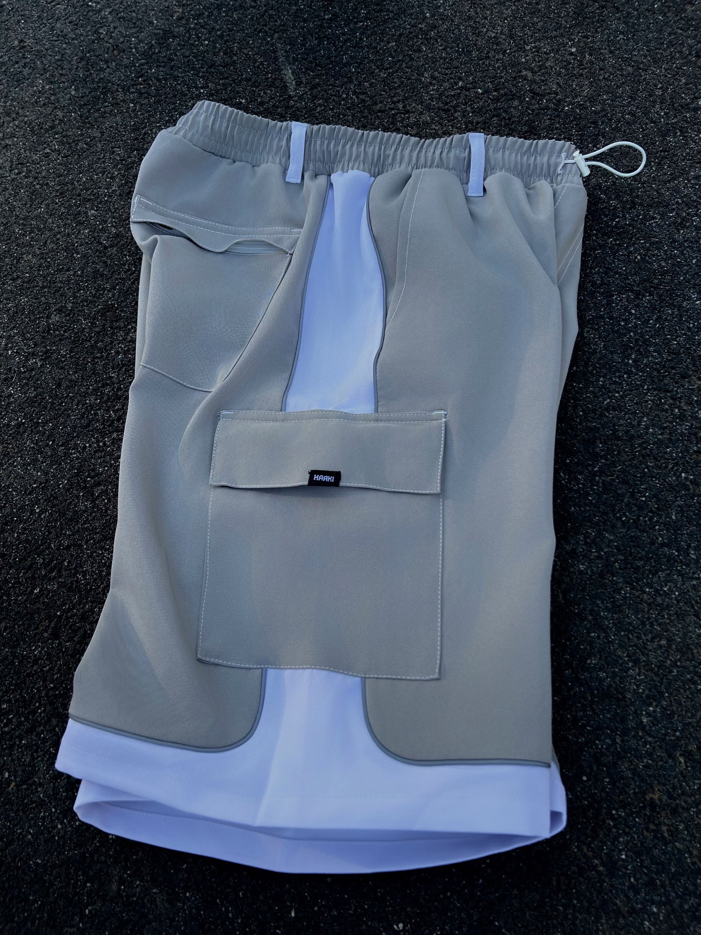 Nylon Cargo Shorts Reflective Piping