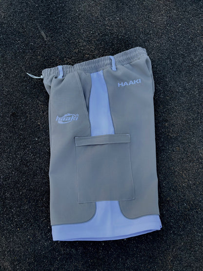 Nylon Cargo Shorts Reflective Piping