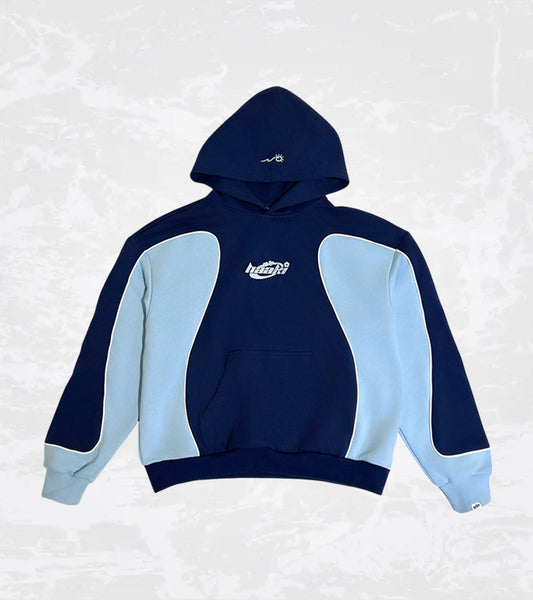 'Bliss' Hoodie in Dark Navy / Sky Blue